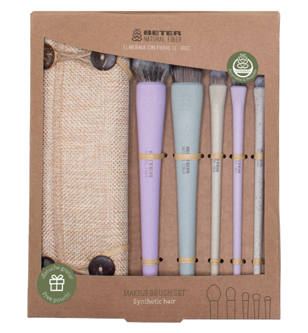 BETER SET 5 BROCHAS MAQUILLAJE NATURAL FIBER
